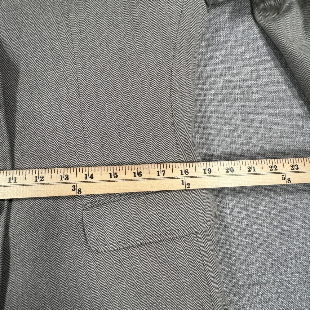 Banana Republic Blazer Mens 42R Gray Herringbone Tailored Fit Cotton Sport Coat